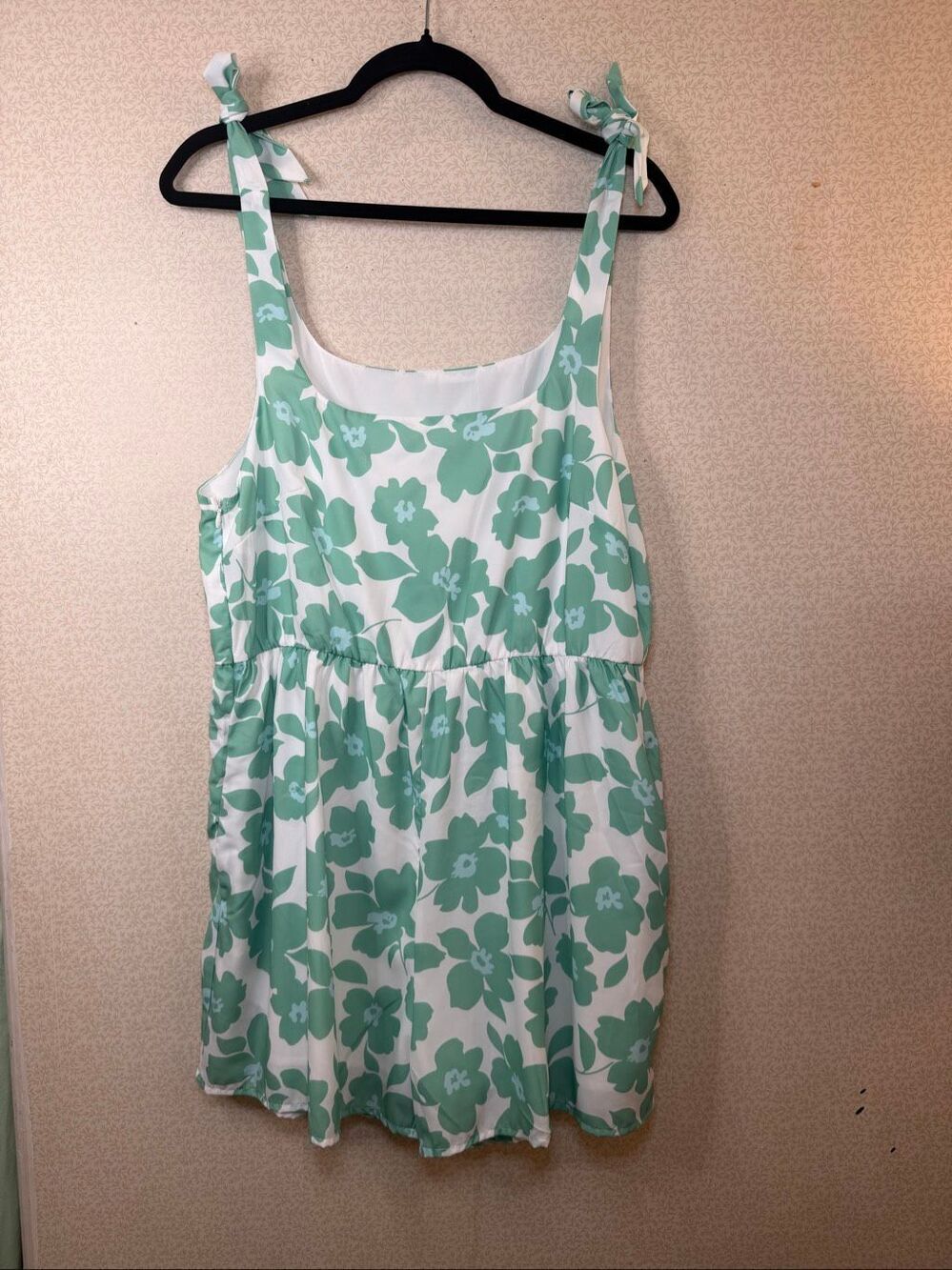 NWOT green floral romper